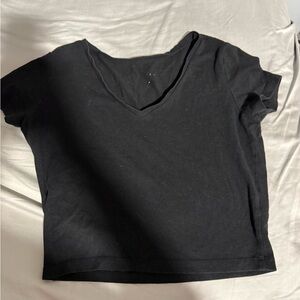 Black Crop Relaxed T-Shirt